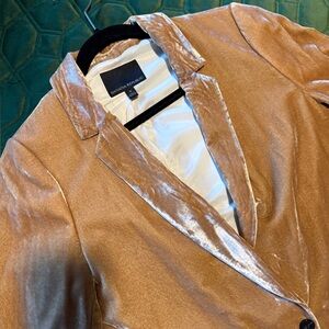 Banana Republic Women's Velvet Blazer Coat - Light Brown - Gold Size 6